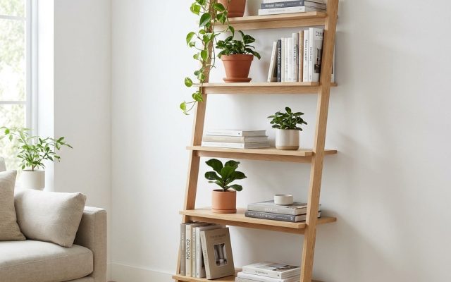 Ladder Shelf Plans: Build a Leaning Shelf in 2 Hours