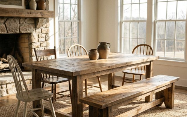 Farmhouse Table With Bench Plans: Build the Matching Set